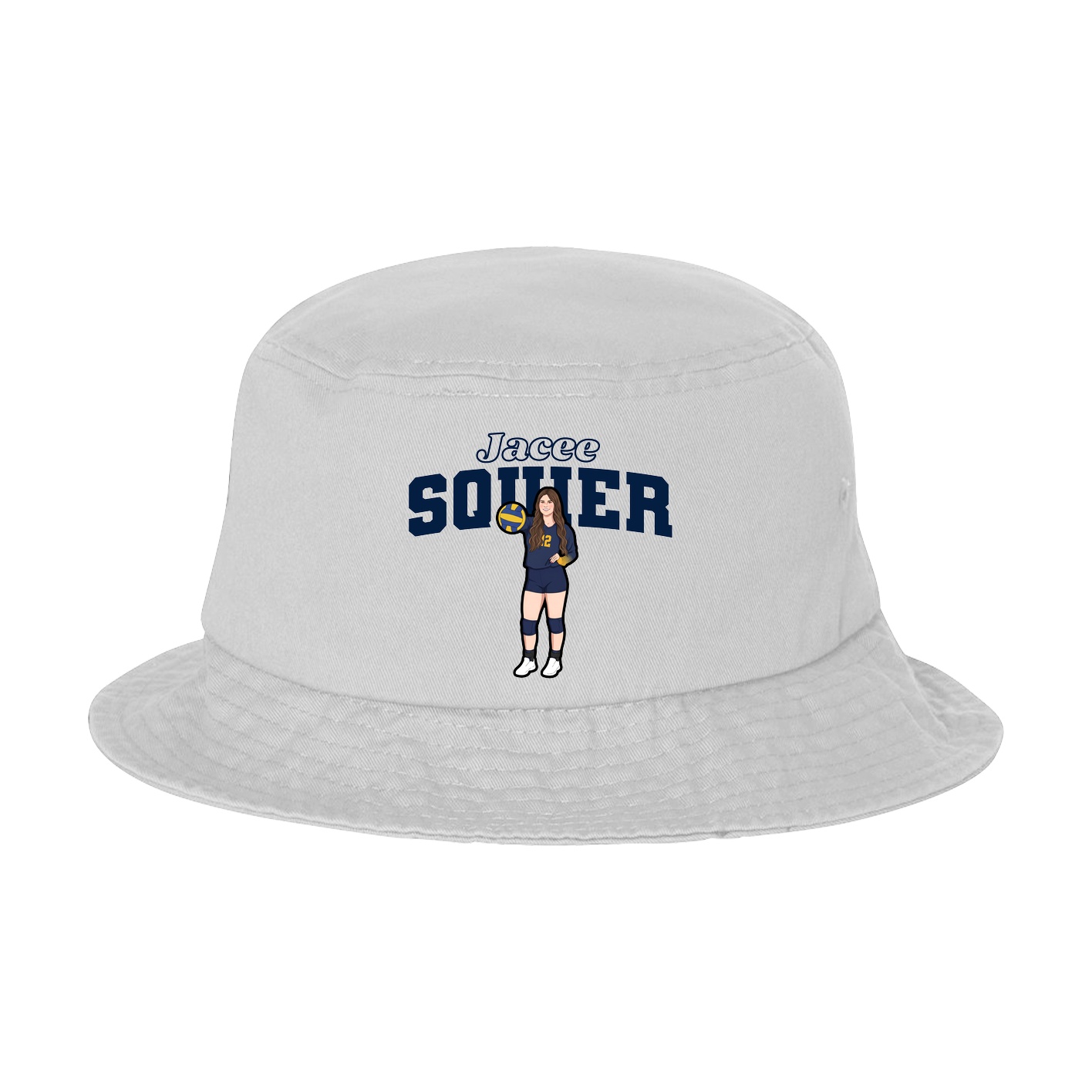 Bucket Cap — Name Arch in White