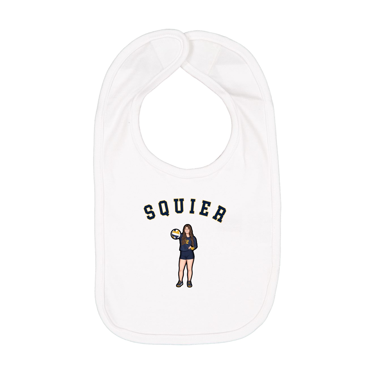 Infant Bib — Shirsey Arch in White