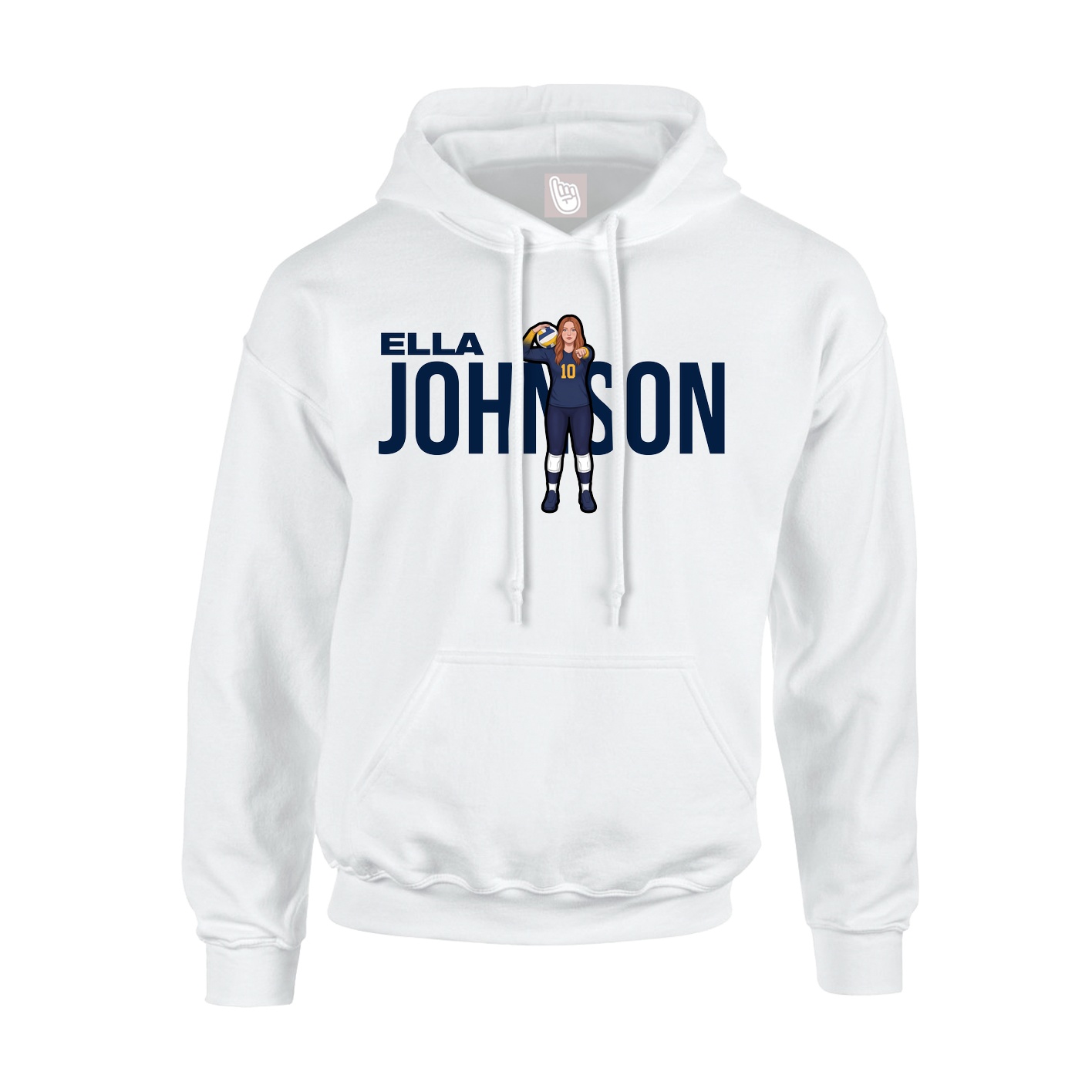 Youth Hoodie — Player Name in White