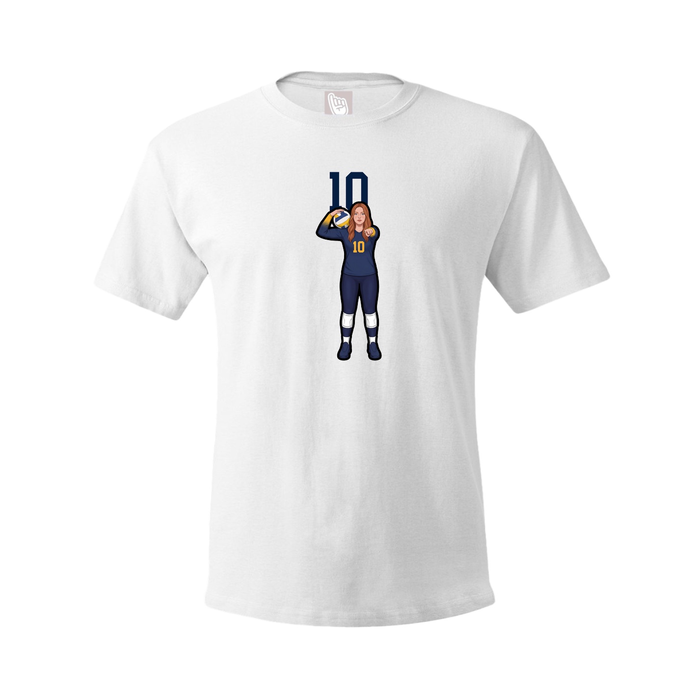 Youth Tee — Number Top in White