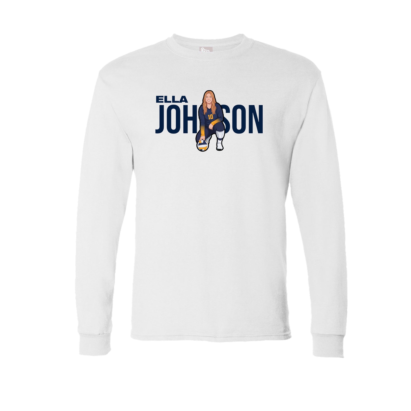 Long Sleeve Tee — Player Name in White
