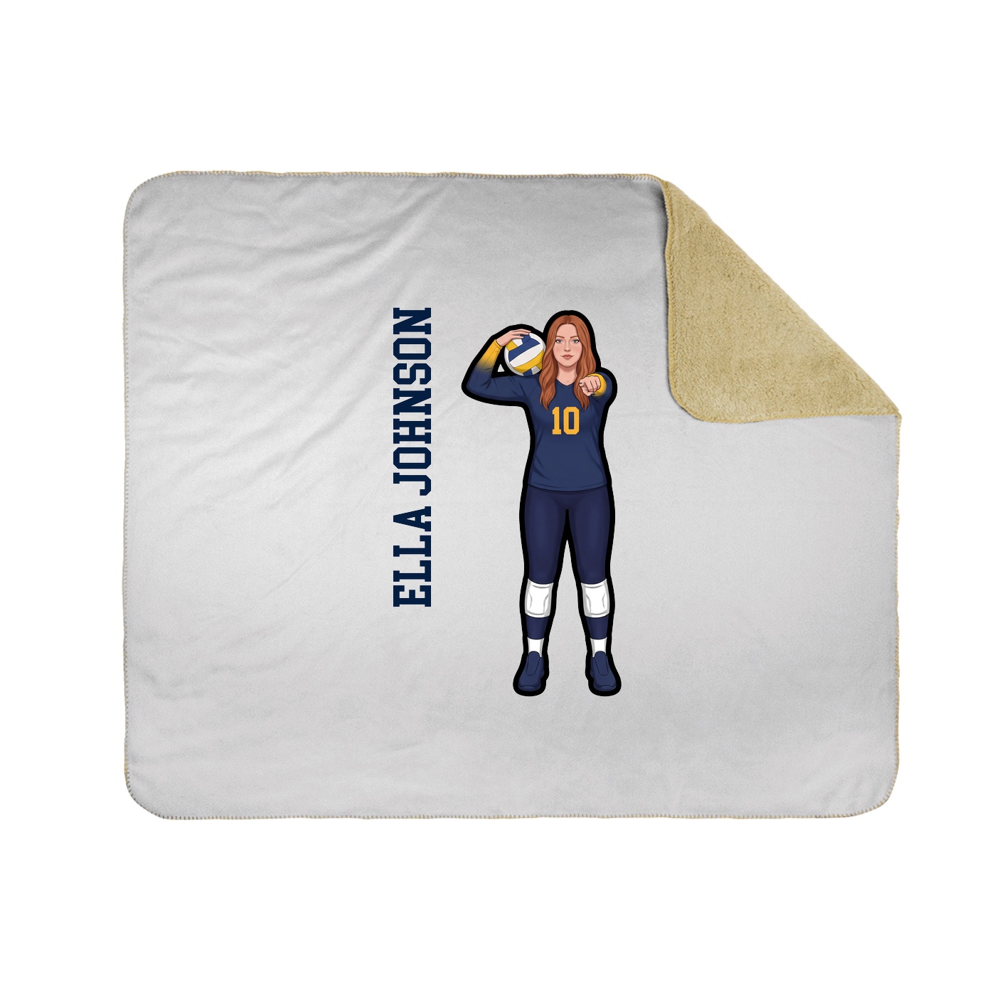 Throw Blanket — Name Vertical in White