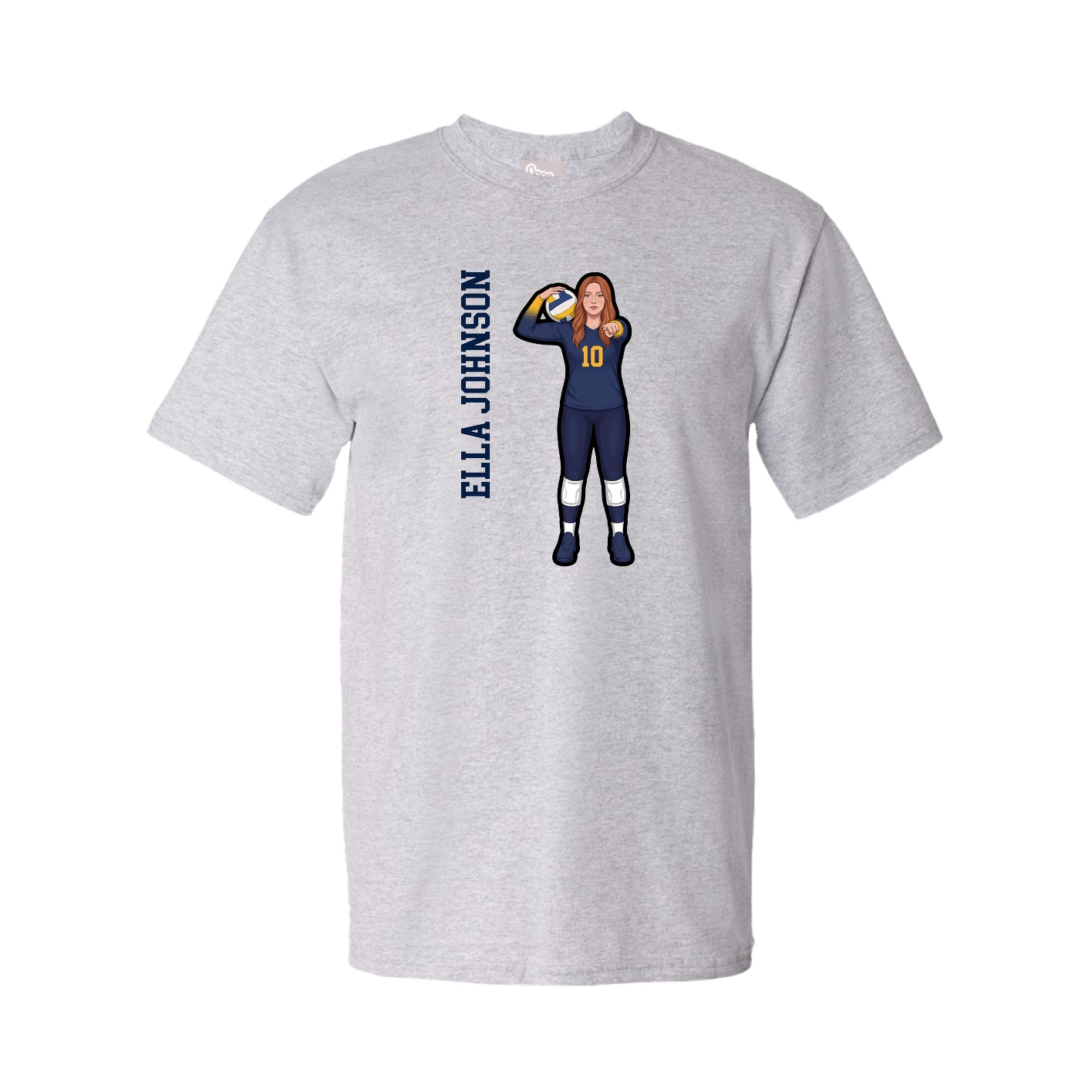 Youth Tee — Name Vertical in Grey