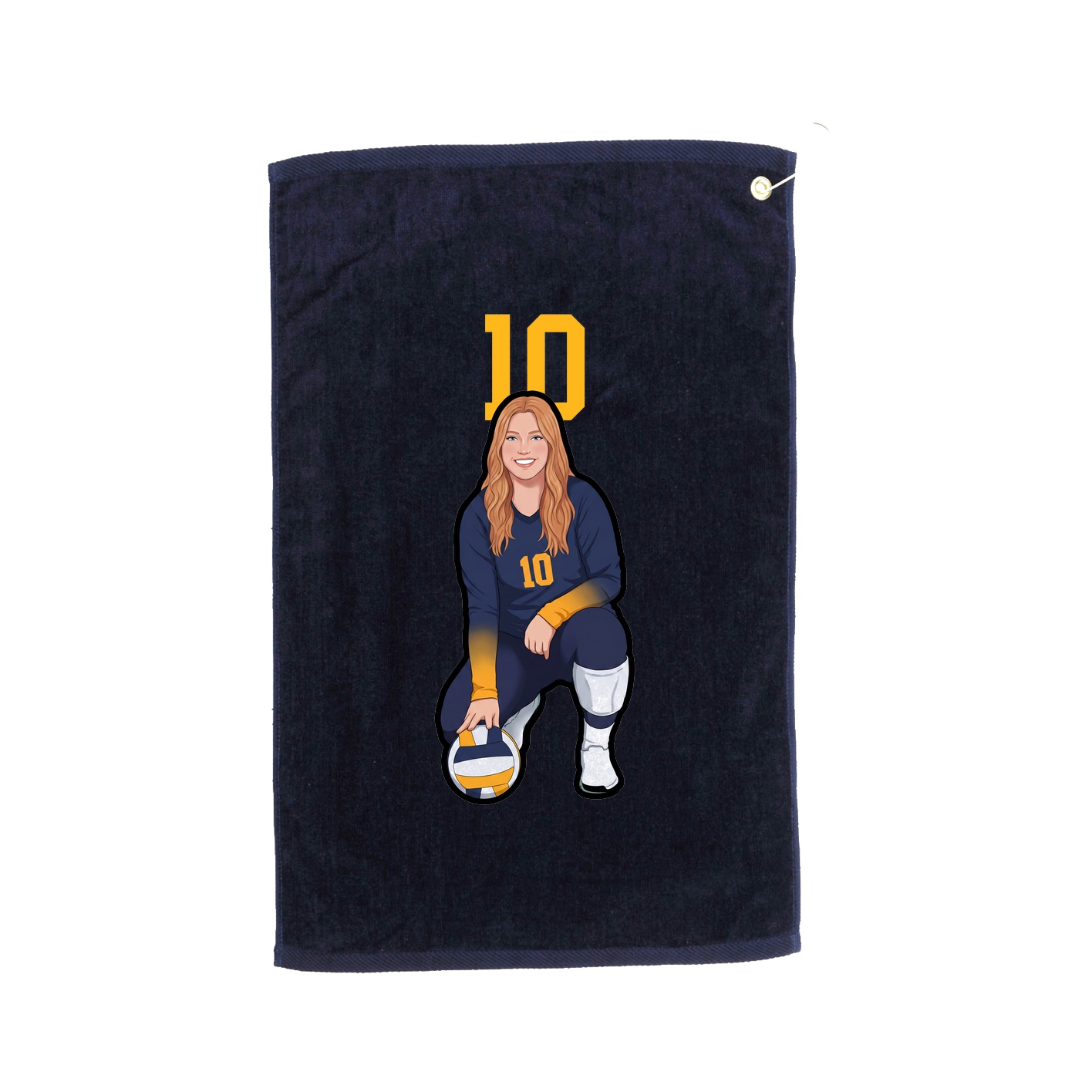 Golf Towel — Number Top in Navy