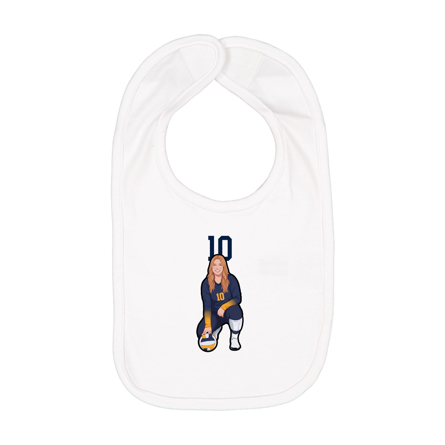 Infant Bib — Number Top in White