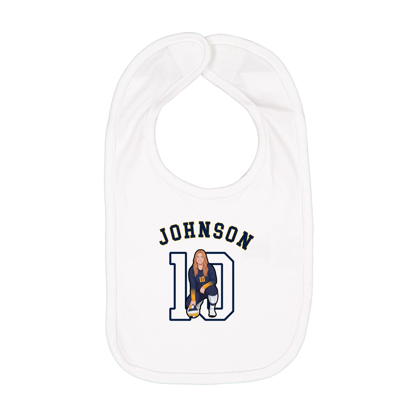 Infant Bib — Shirsey Arch in White