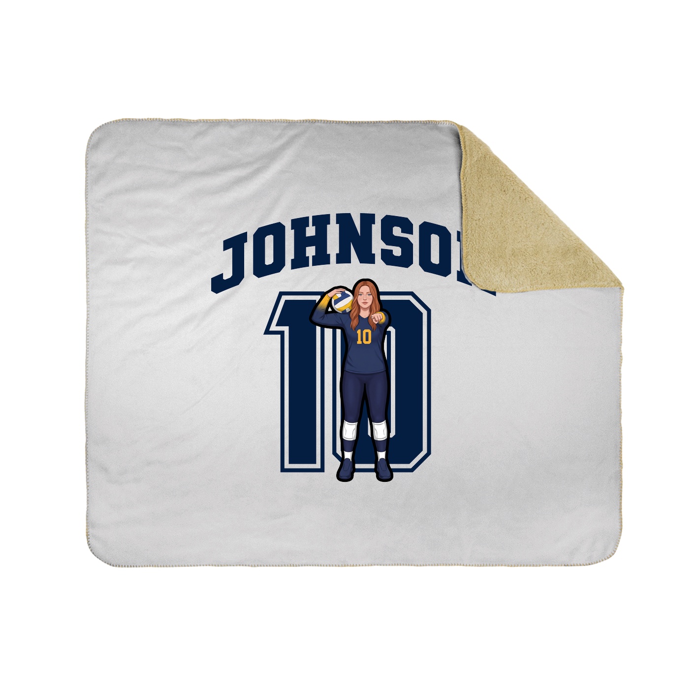 Throw Blanket — Number in White