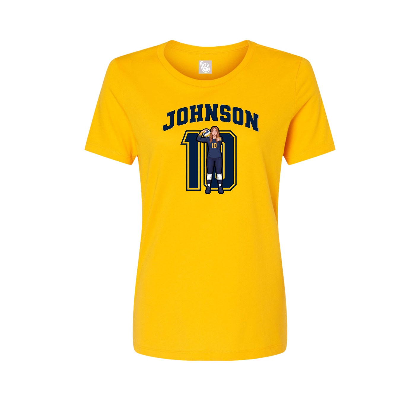 Fitted Women's Tee — Number in Gold