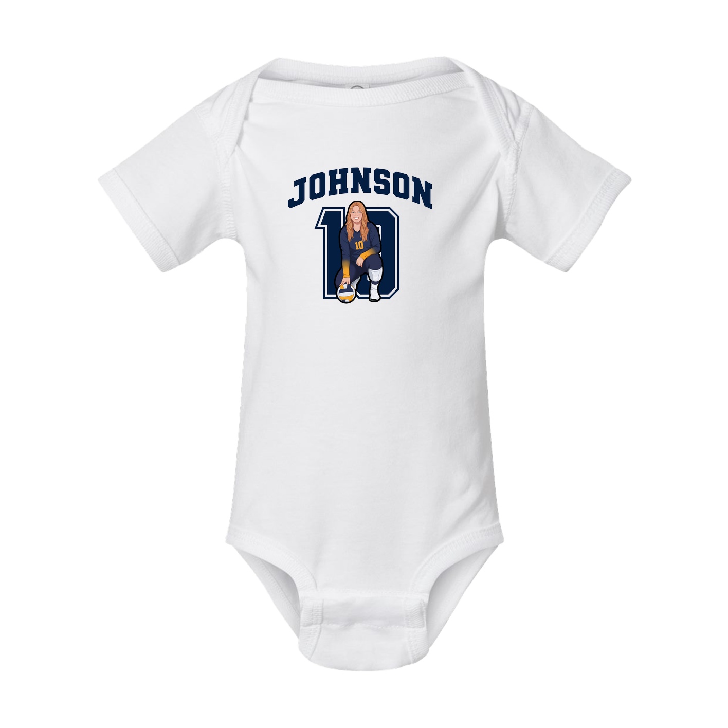 Baby Onesie — Number in White