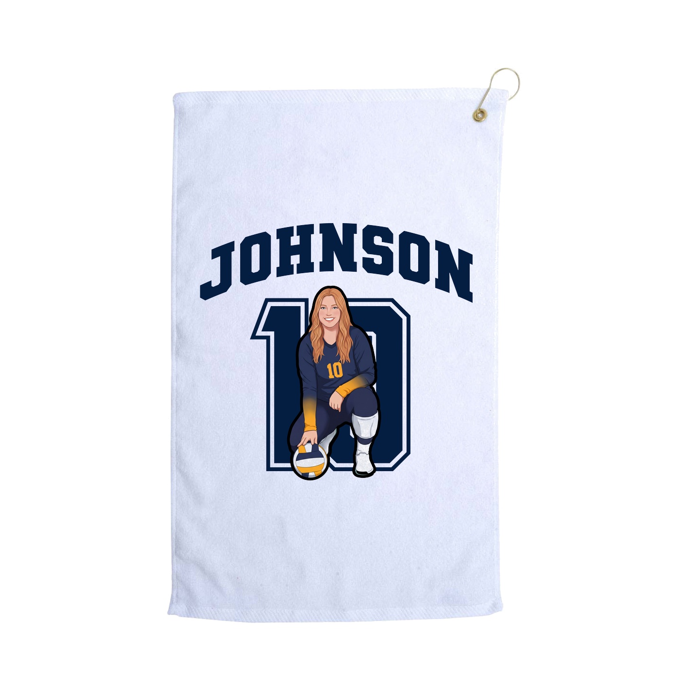 Golf Towel — Number in White