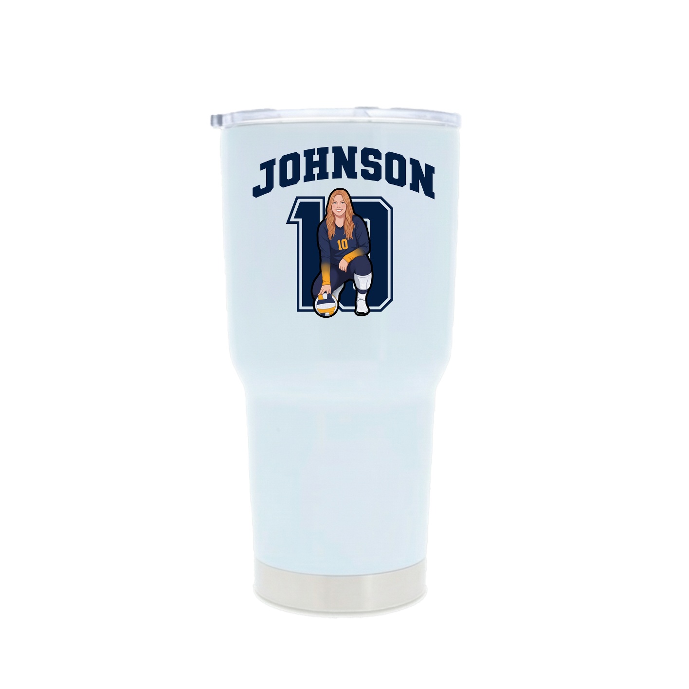 30oz Stainless Steel Tumbler — Number in White