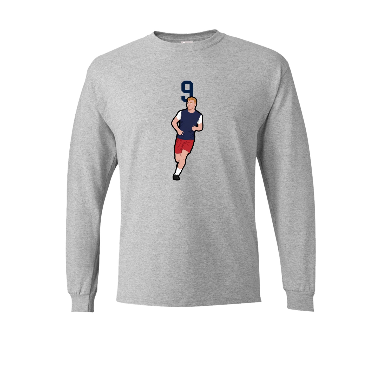Long Sleeve Tee — Number Top in Grey