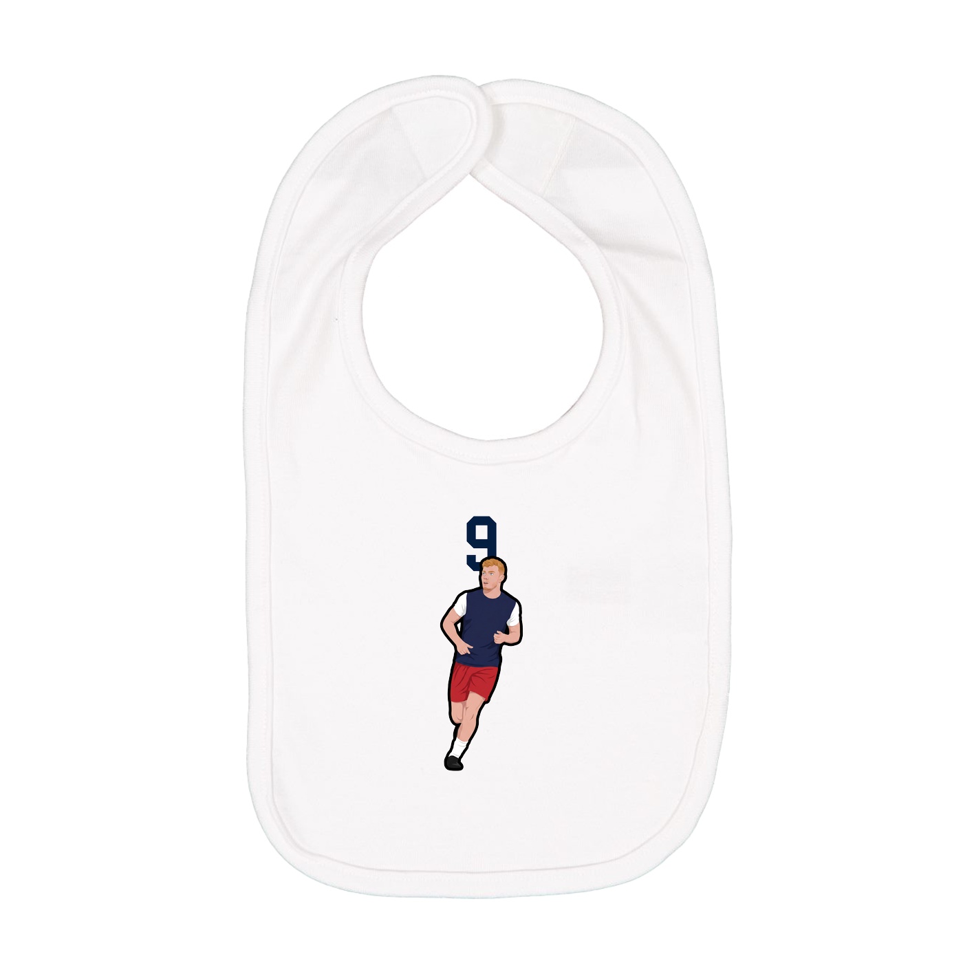 Infant Bib — Number Top in White