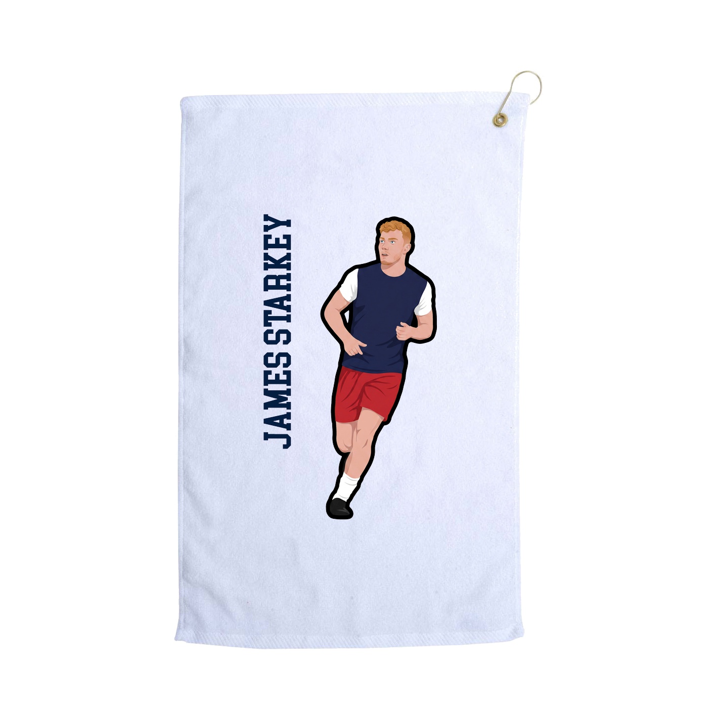 Golf Towel — Name Vertical in White