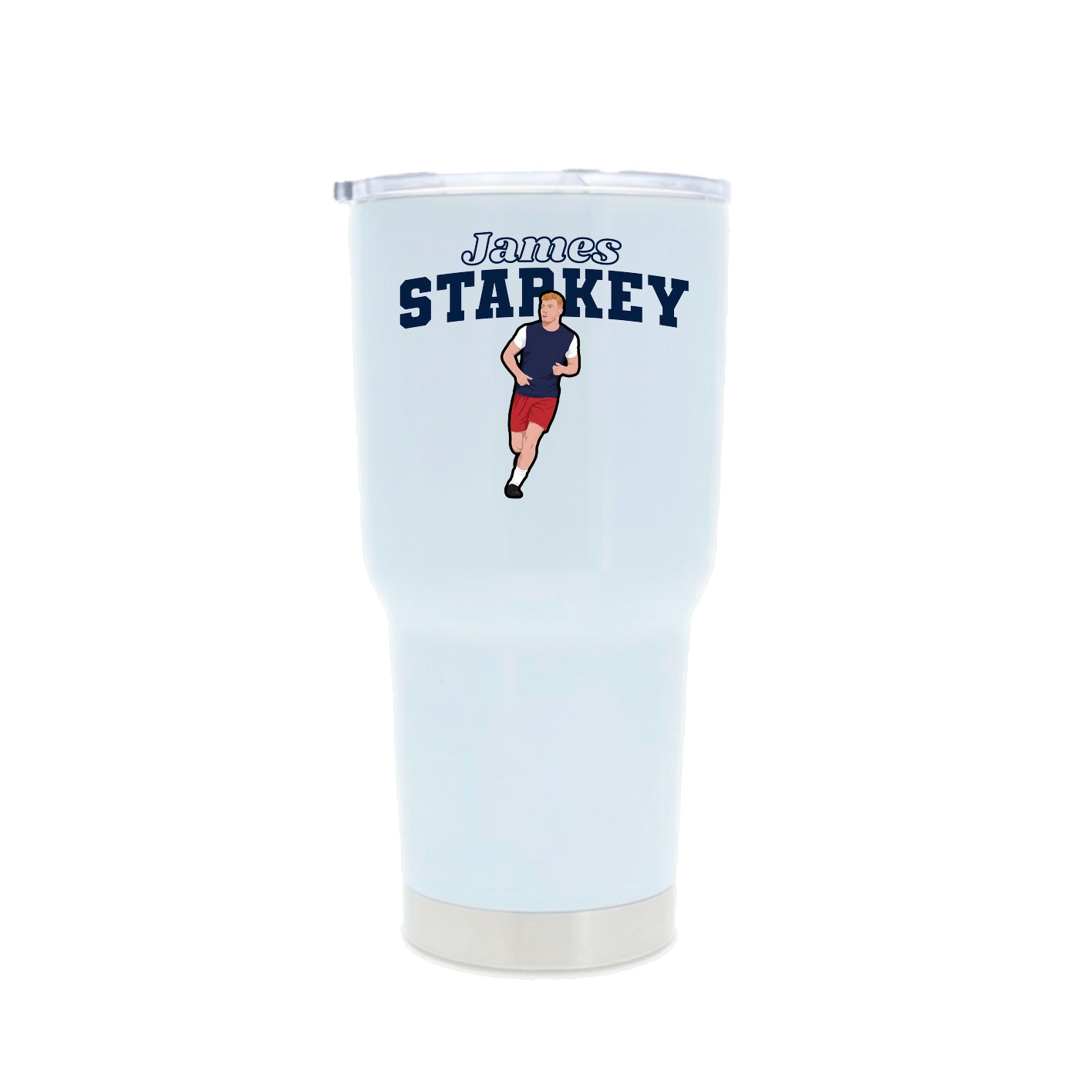 30oz Stainless Steel Tumbler — Name Arch in White