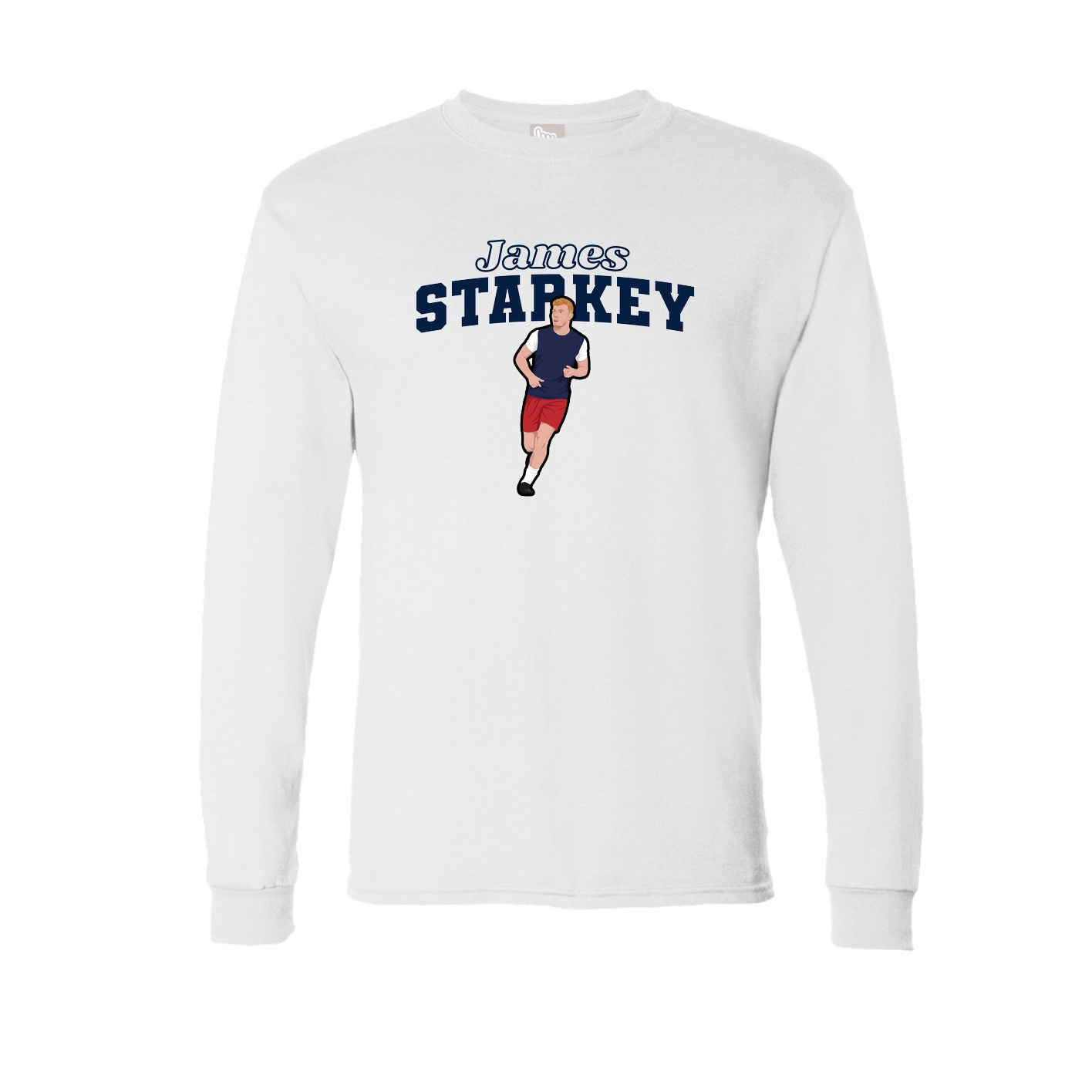 Long Sleeve Tee — Name Arch in White