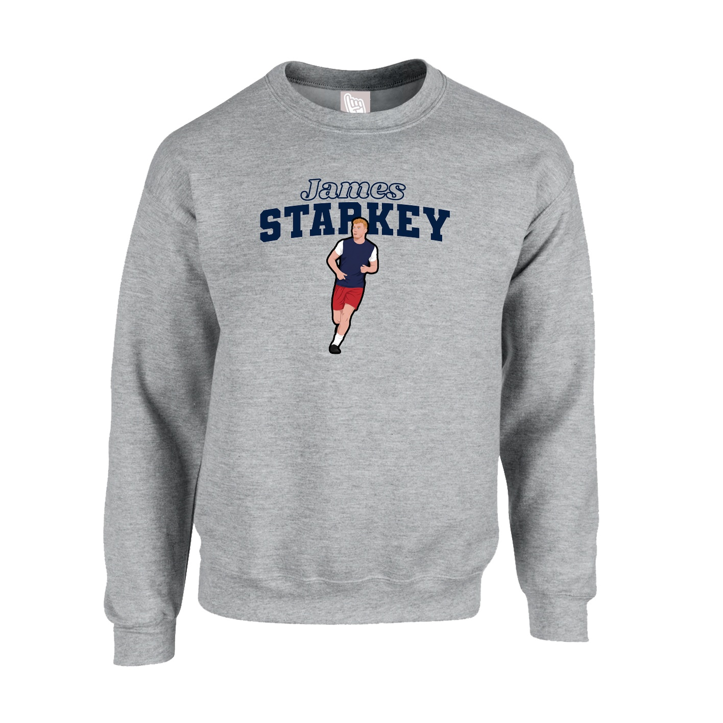 Fleece Crew — Name Arch in Grey