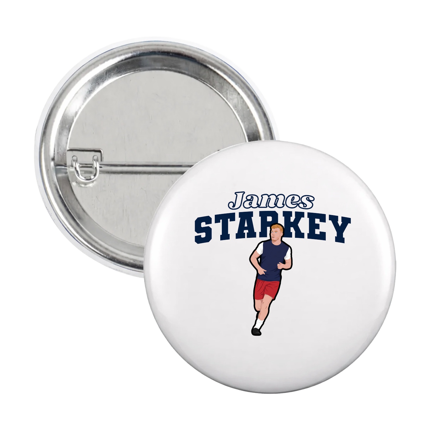 Game Day Button — Name Arch in White