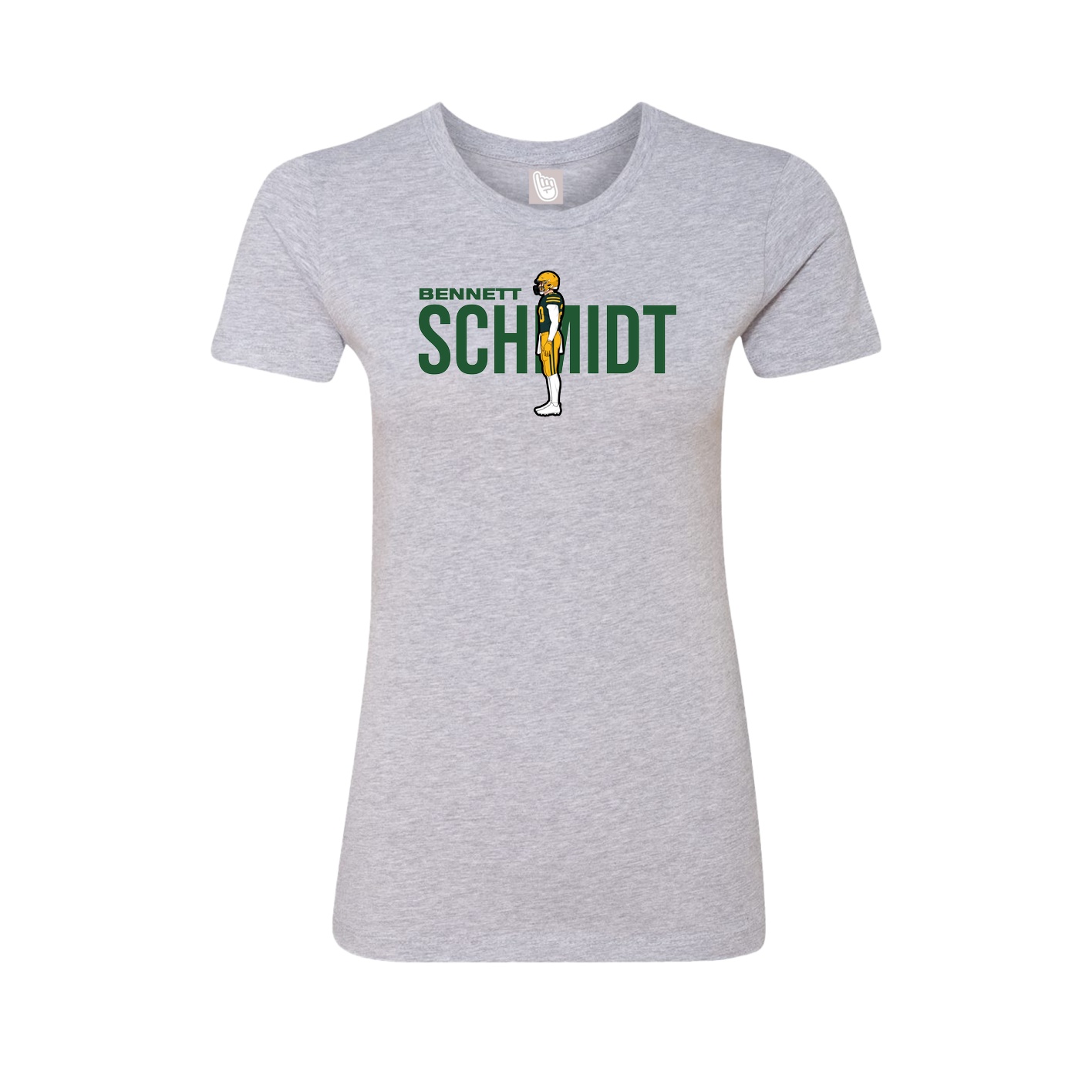 Fitted Women's Tee — Player Name in Grey