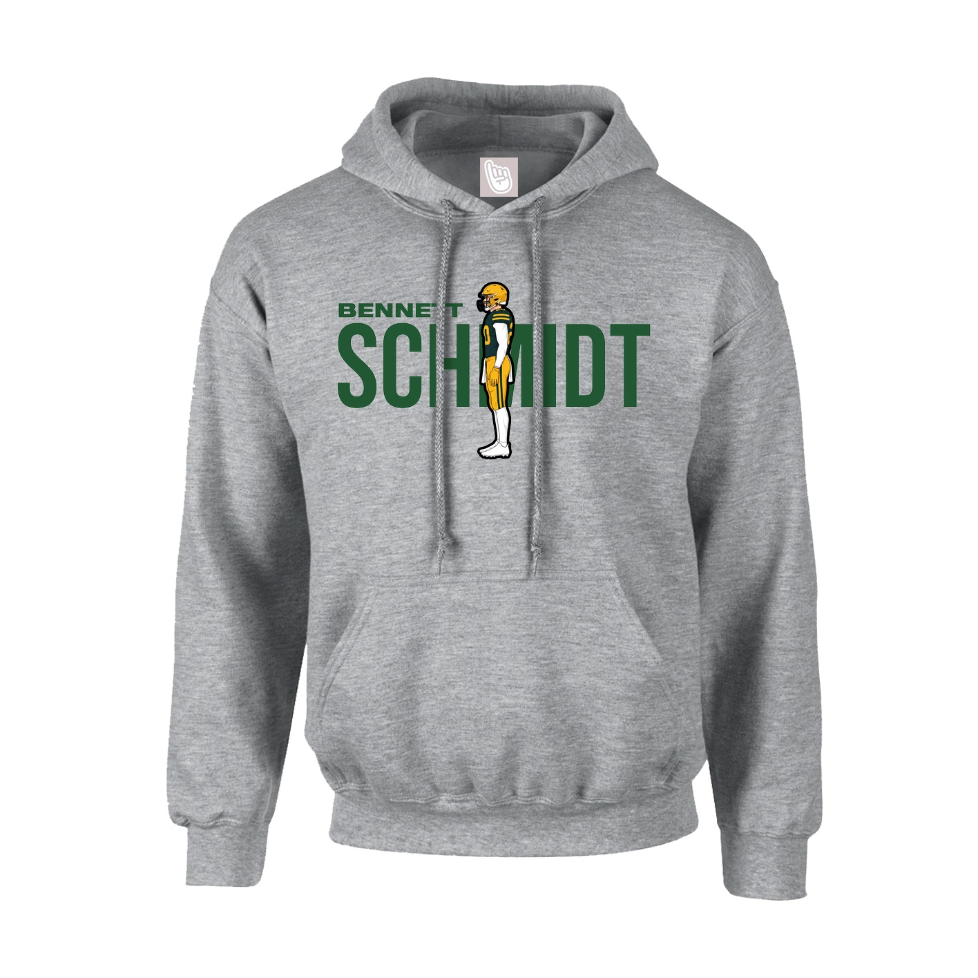 Hoodie — Player Name in Grey