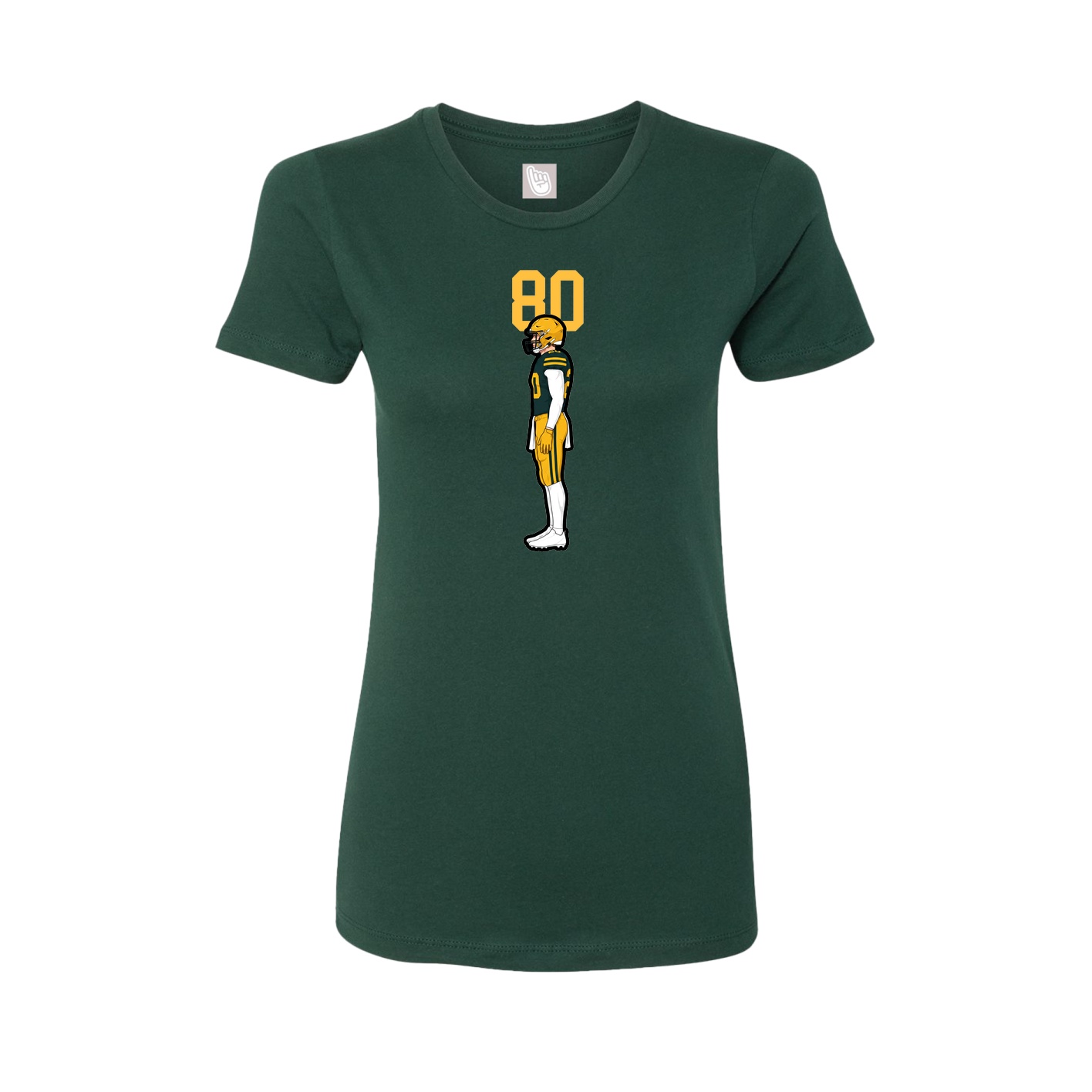 Fitted Women's Tee — Number Top in Green