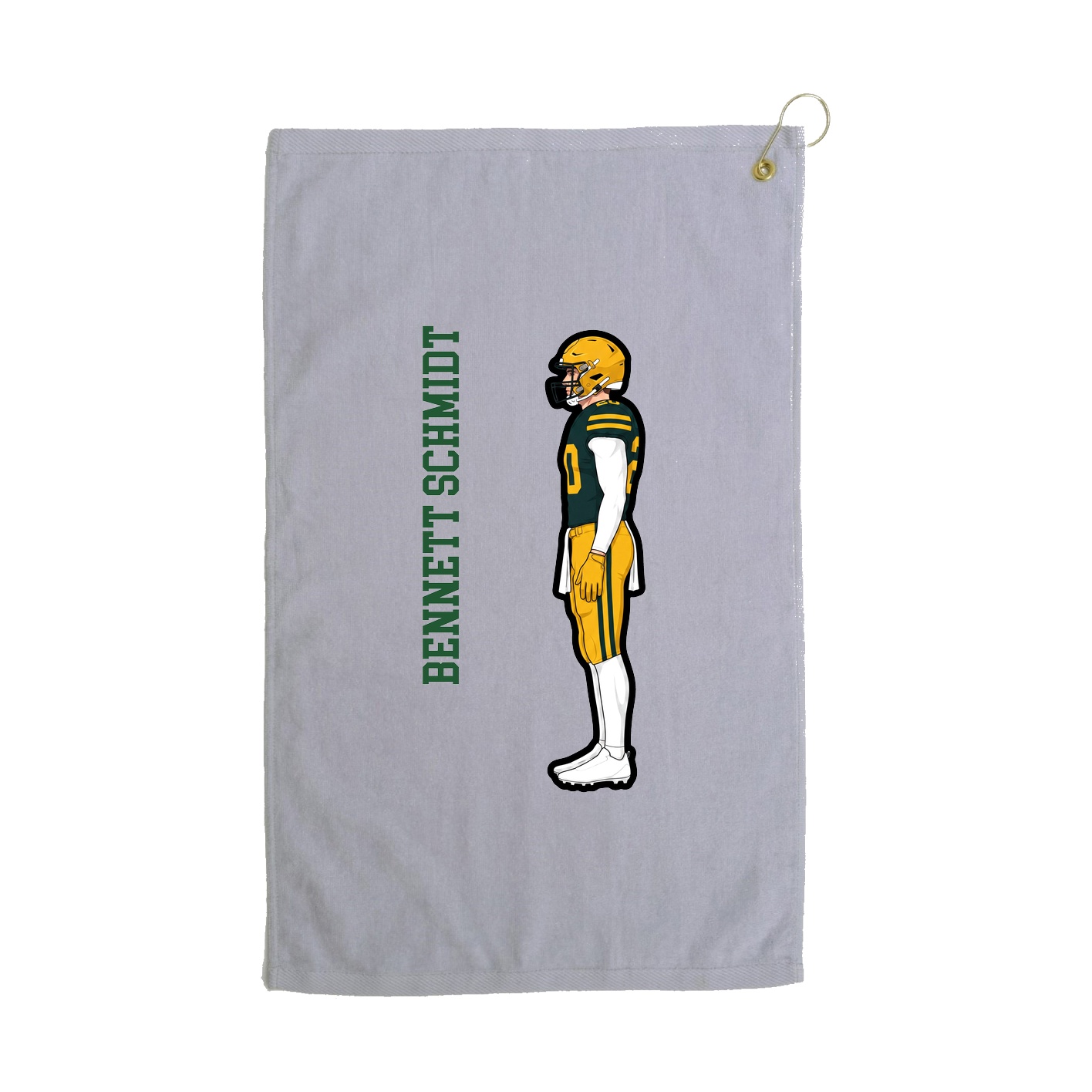 Golf Towel — Name Vertical in Grey