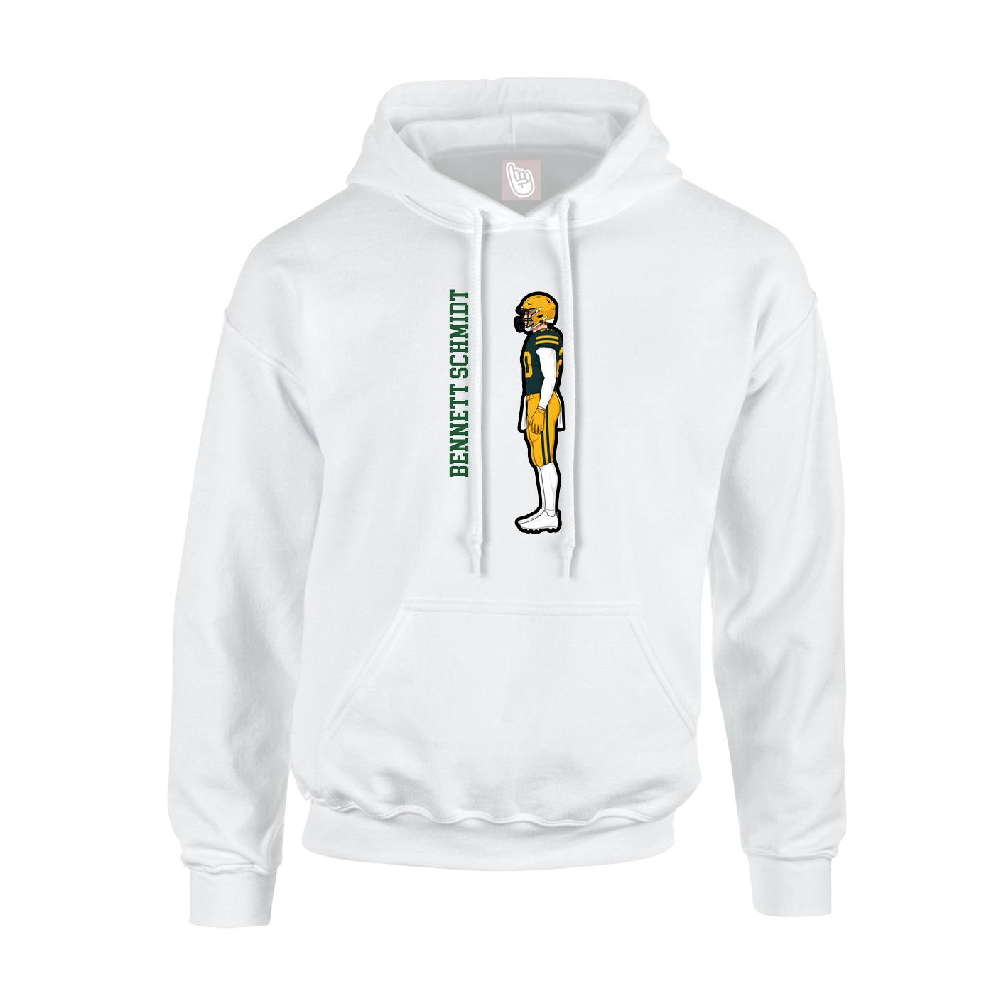 Hoodie — Name Vertical in White