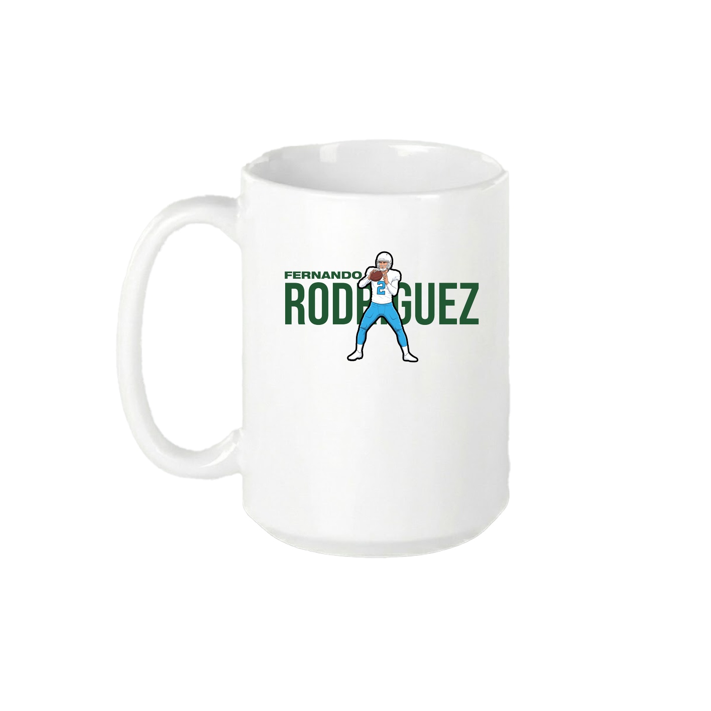 15oz Coffee Mug — Player Name in White
