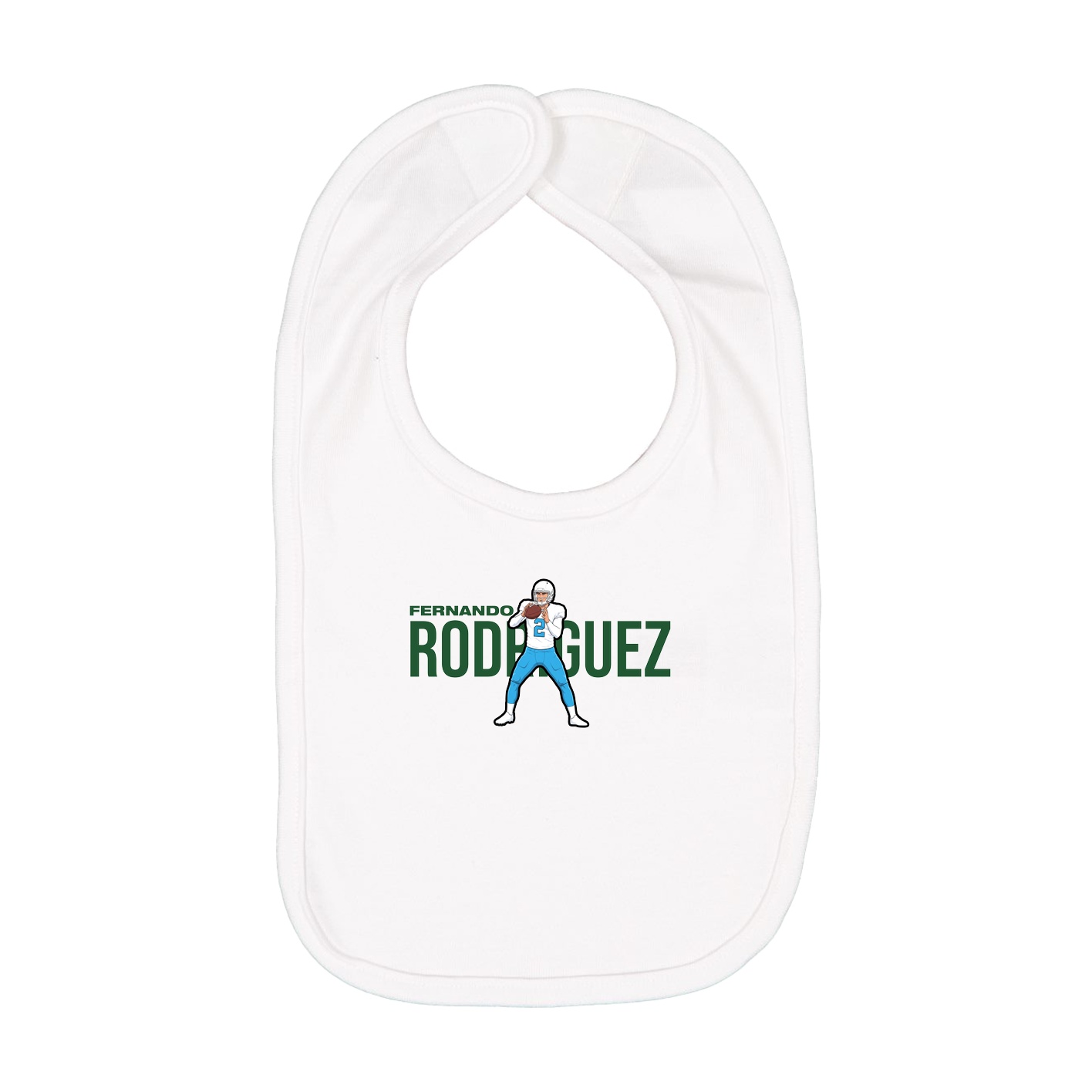 Infant Bib — Player Name in White