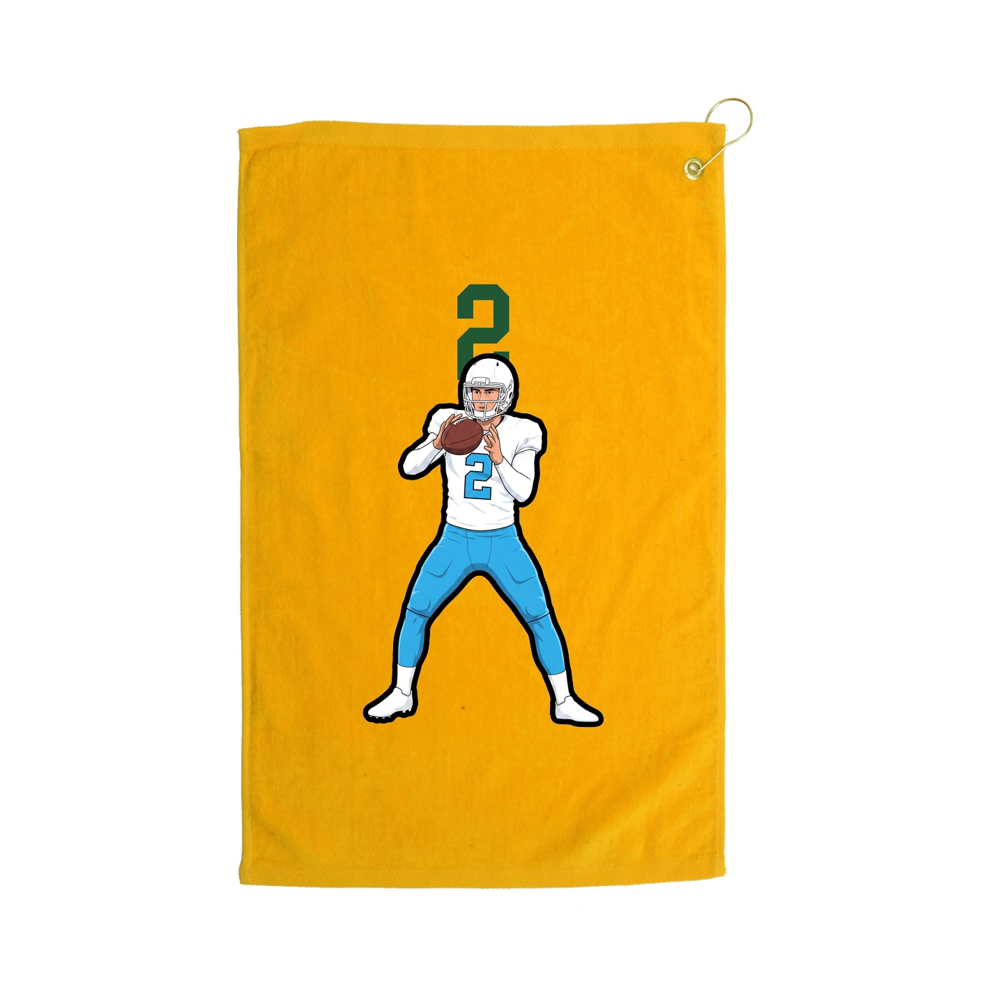 Golf Towel — Number Top in Gold