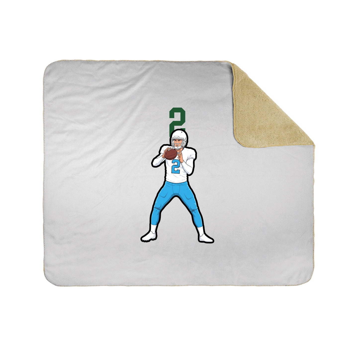 Throw Blanket — Number Top in White