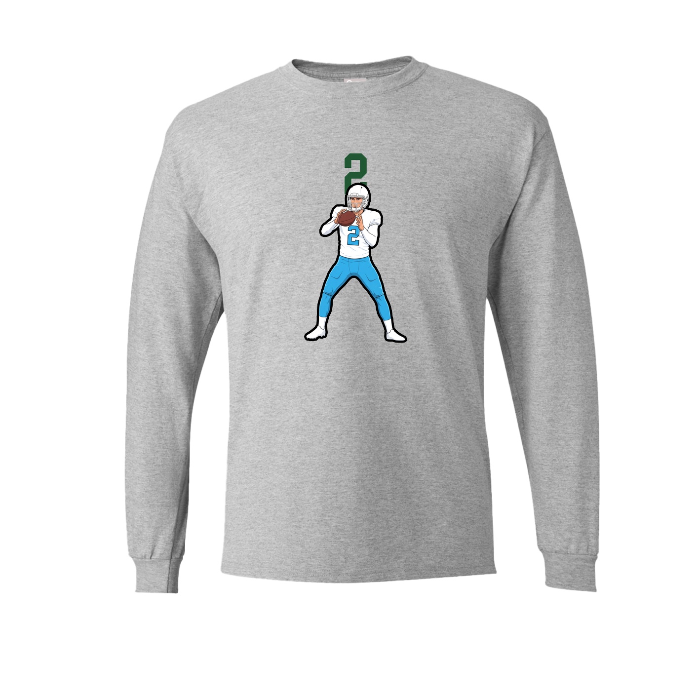 Long Sleeve Tee — Number Top in Grey