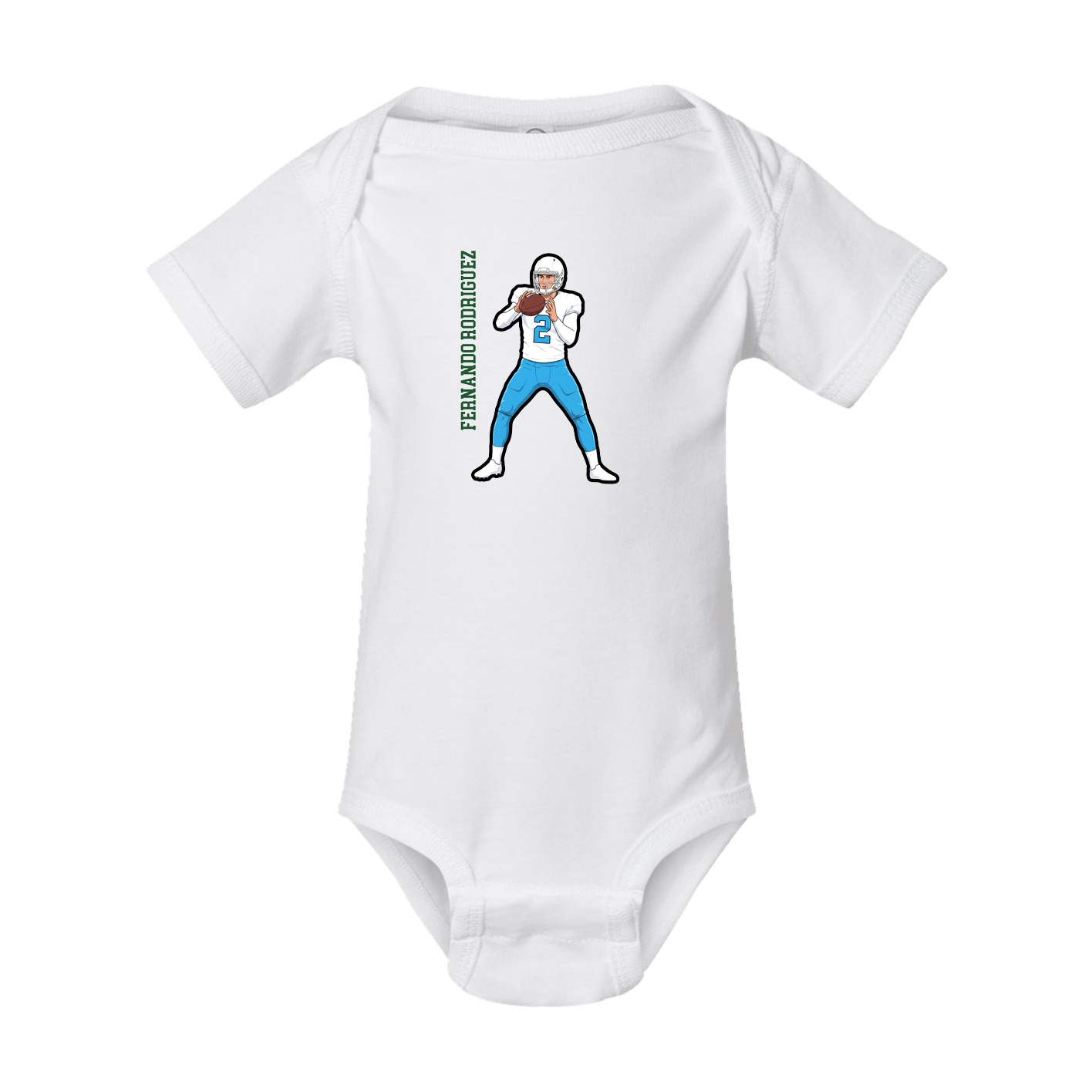 Baby Onesie — Name Vertical in White