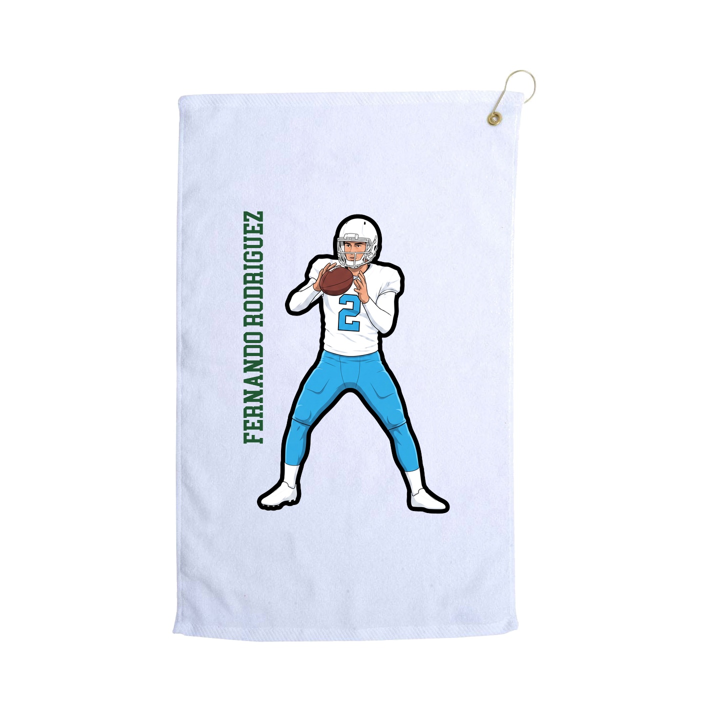 Golf Towel — Name Vertical in White