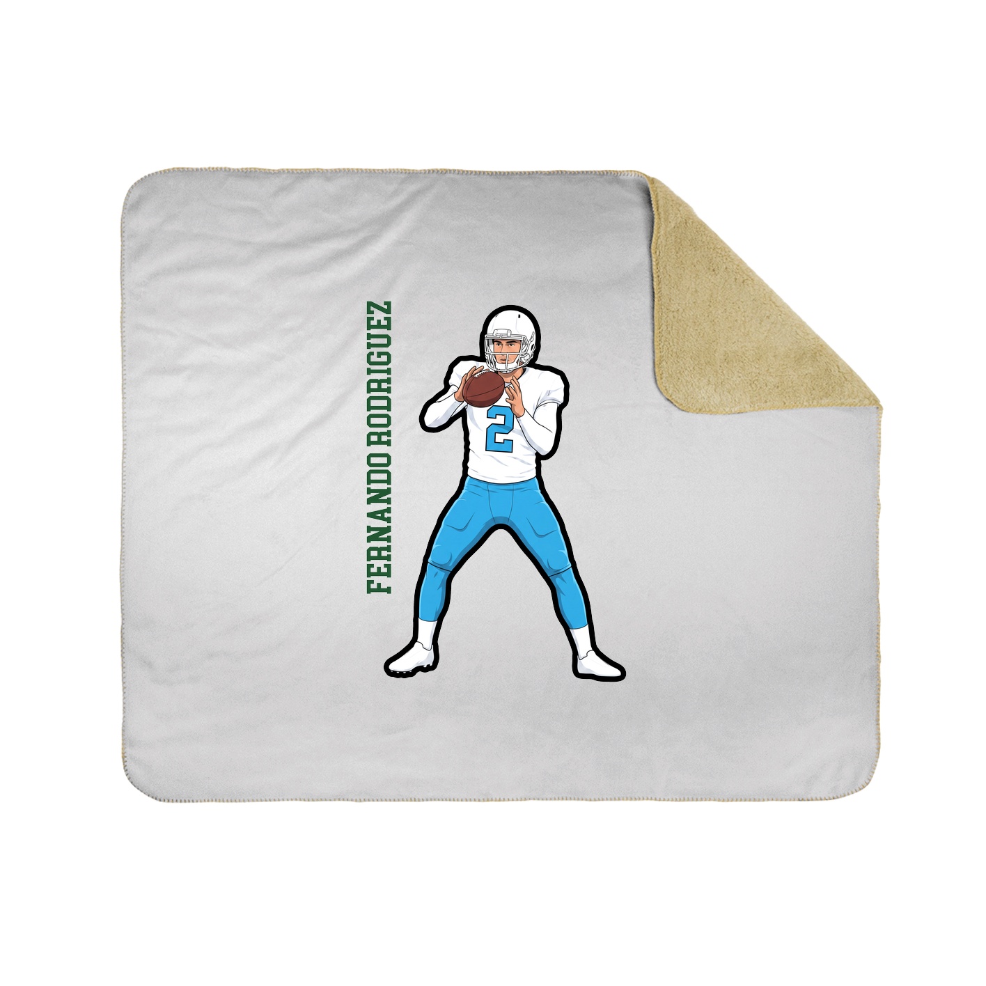 Throw Blanket — Name Vertical in White