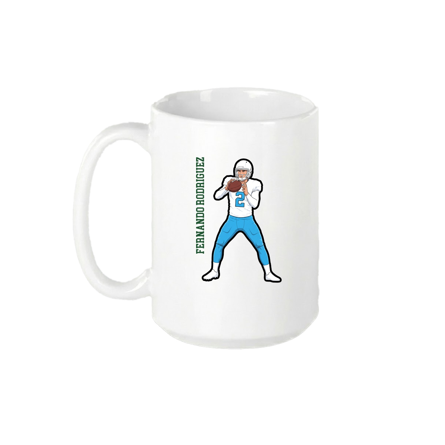 15oz Coffee Mug — Name Vertical in White