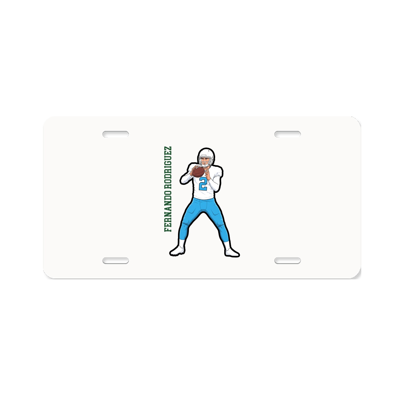 License Plate — Name Vertical in Classic