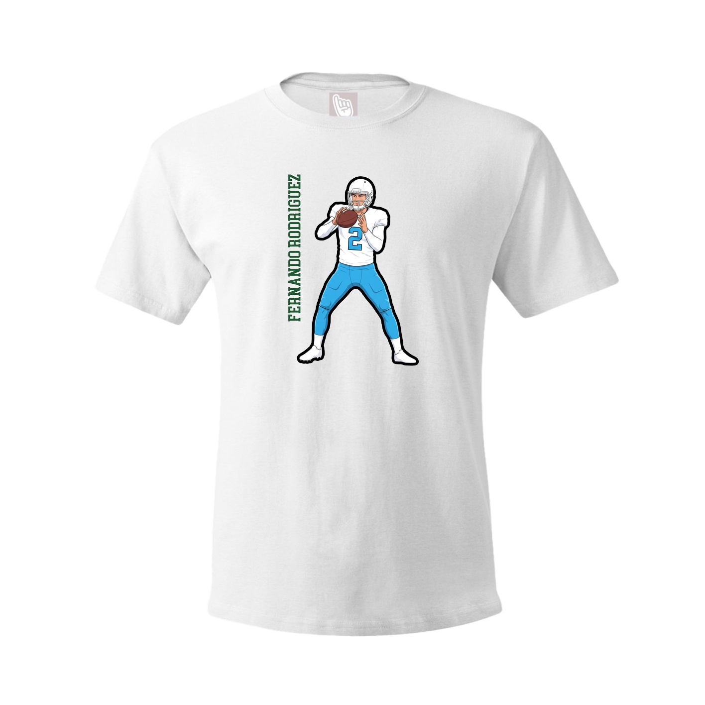 Youth Tee — Name Vertical in White