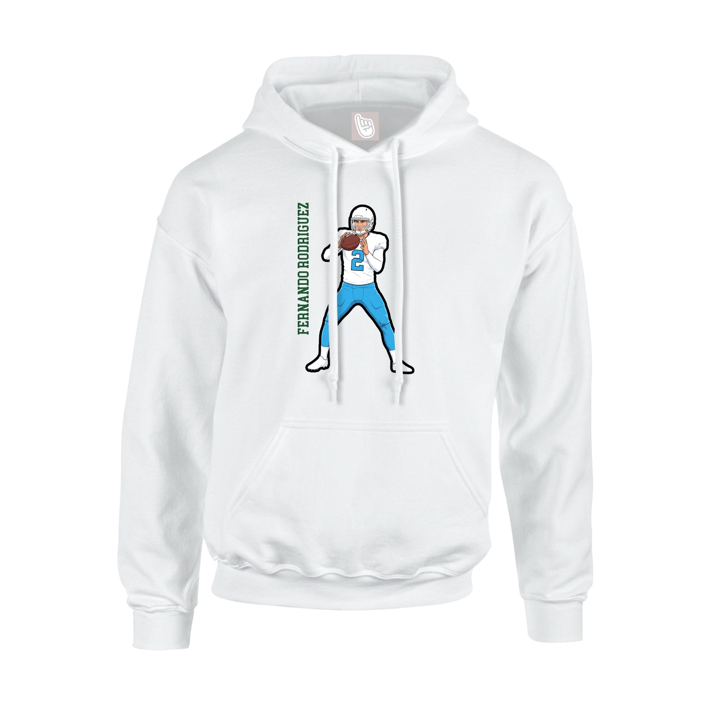 Hoodie — Name Vertical in White