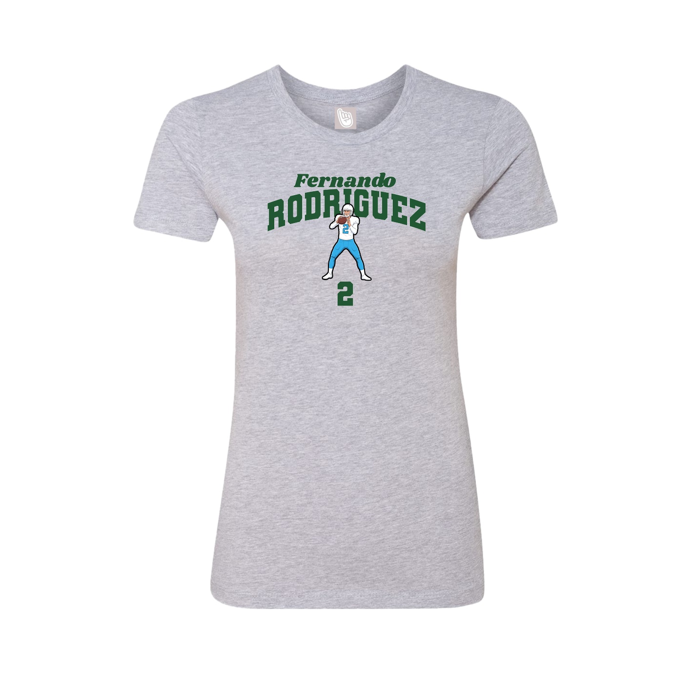 Fitted Women's Tee — Signature Arch in Grey