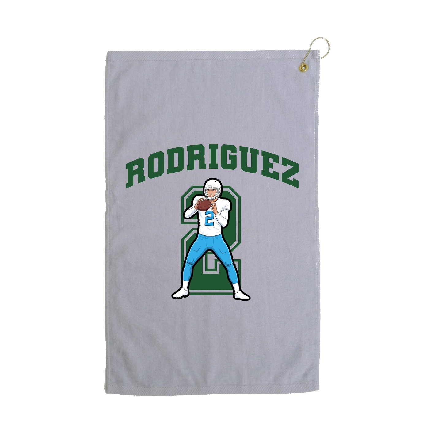 Golf Towel — Number in Grey