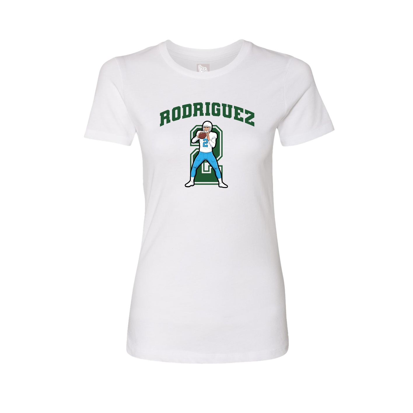 Fitted Women's Tee — Number in White