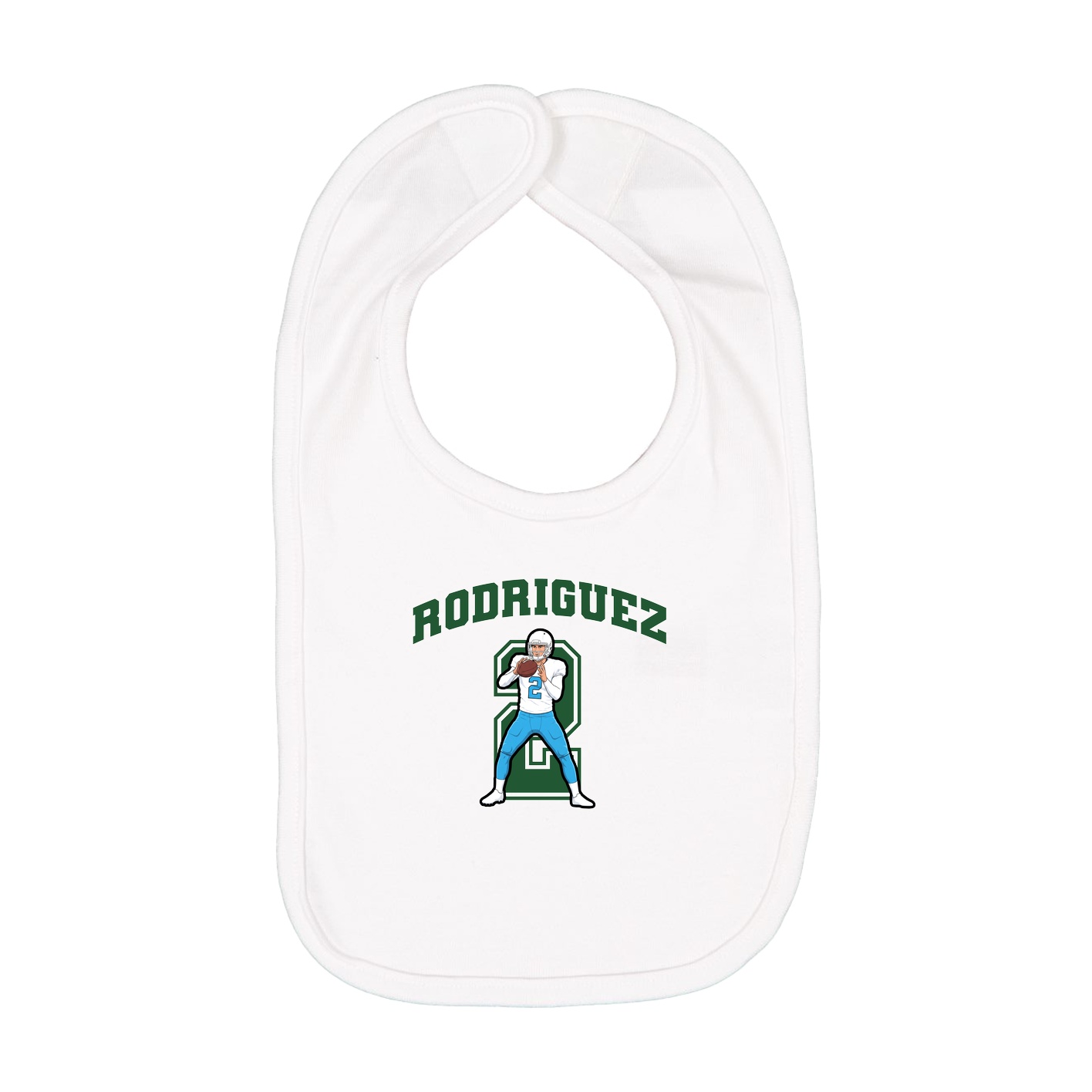 Infant Bib — Number in White