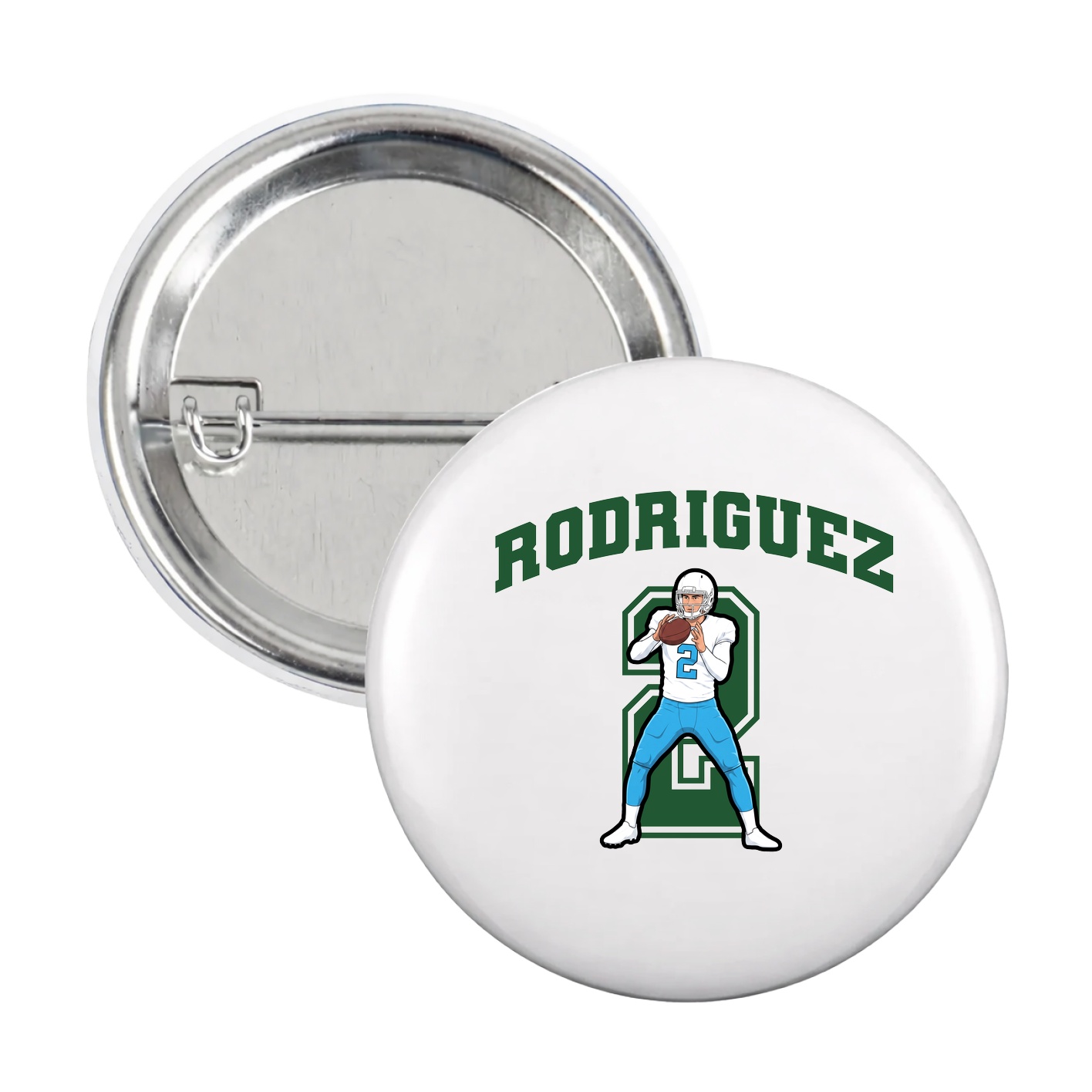 Game Day Button — Number in White