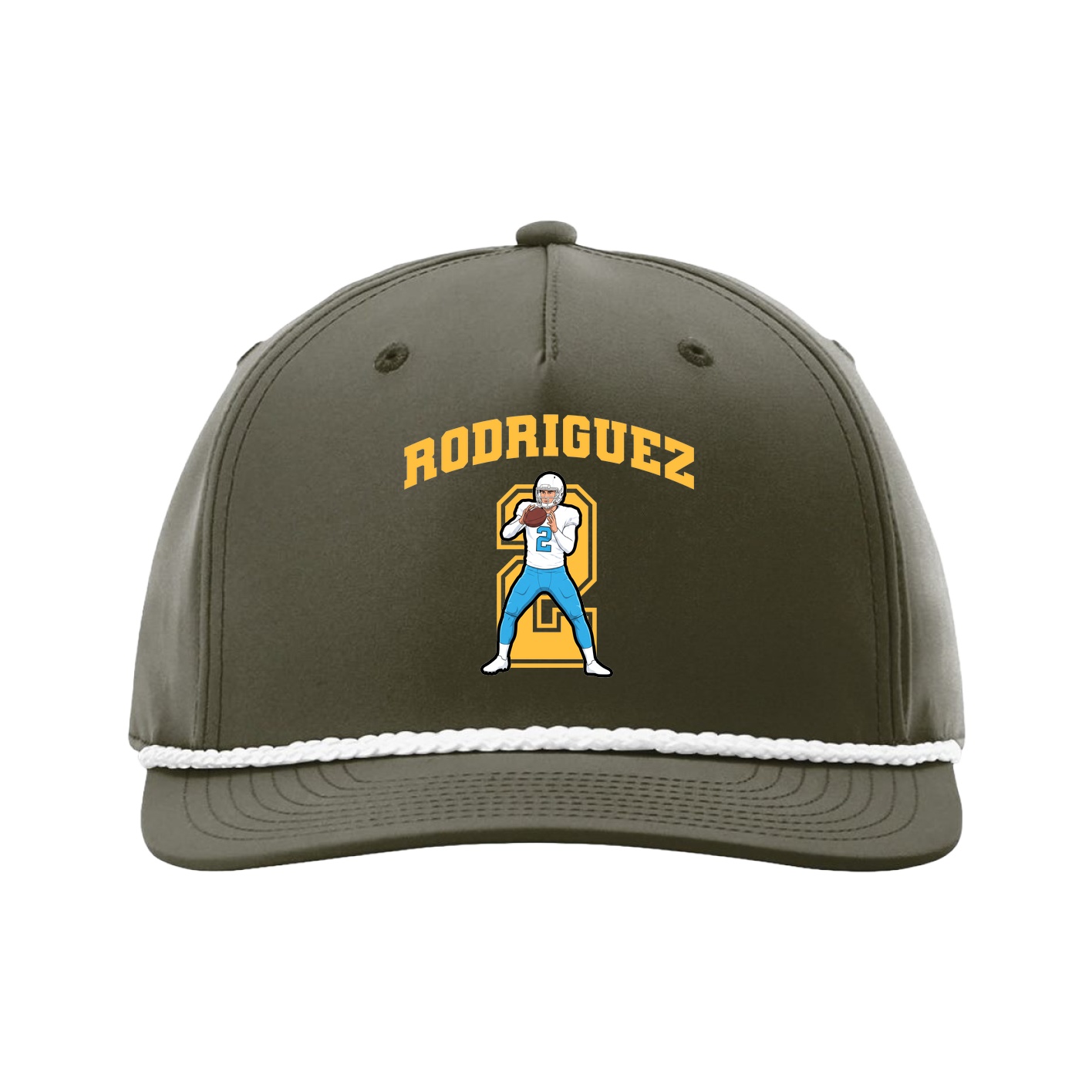 Five-Panel Classic Rope Cap — Number in Green