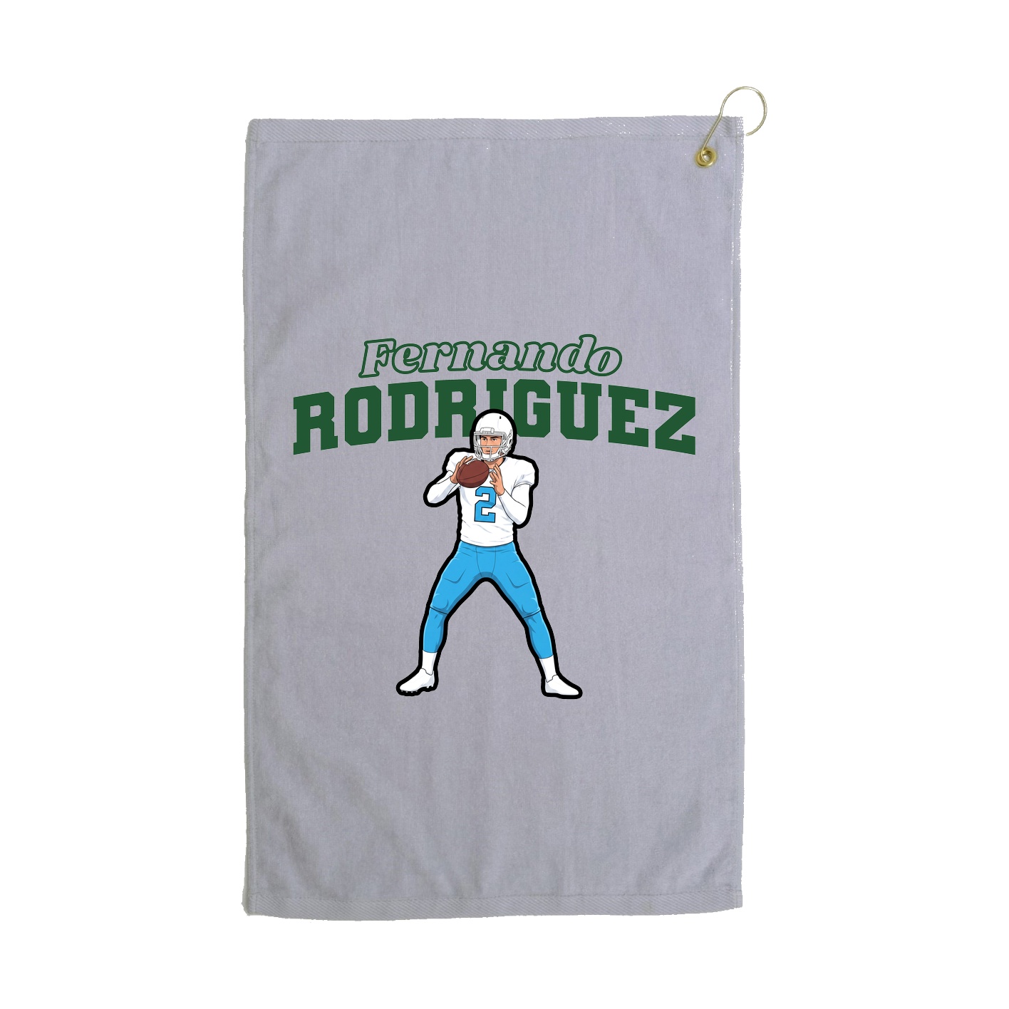 Golf Towel — Name Arch in Grey