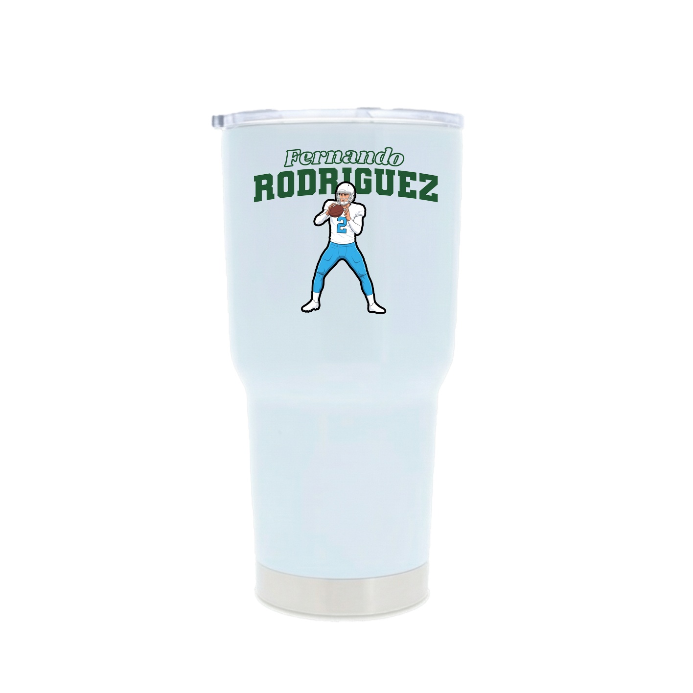 30oz Stainless Steel Tumbler — Name Arch in White