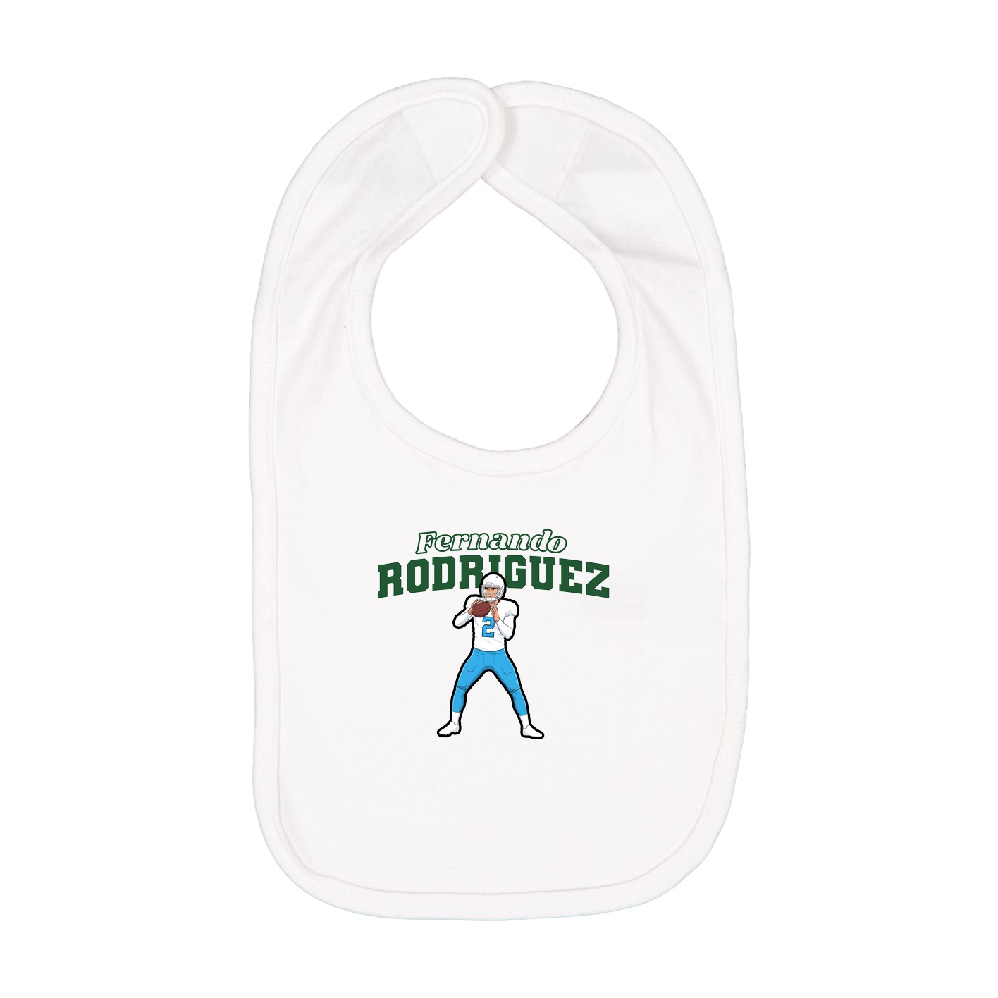 Infant Bib — Name Arch in White