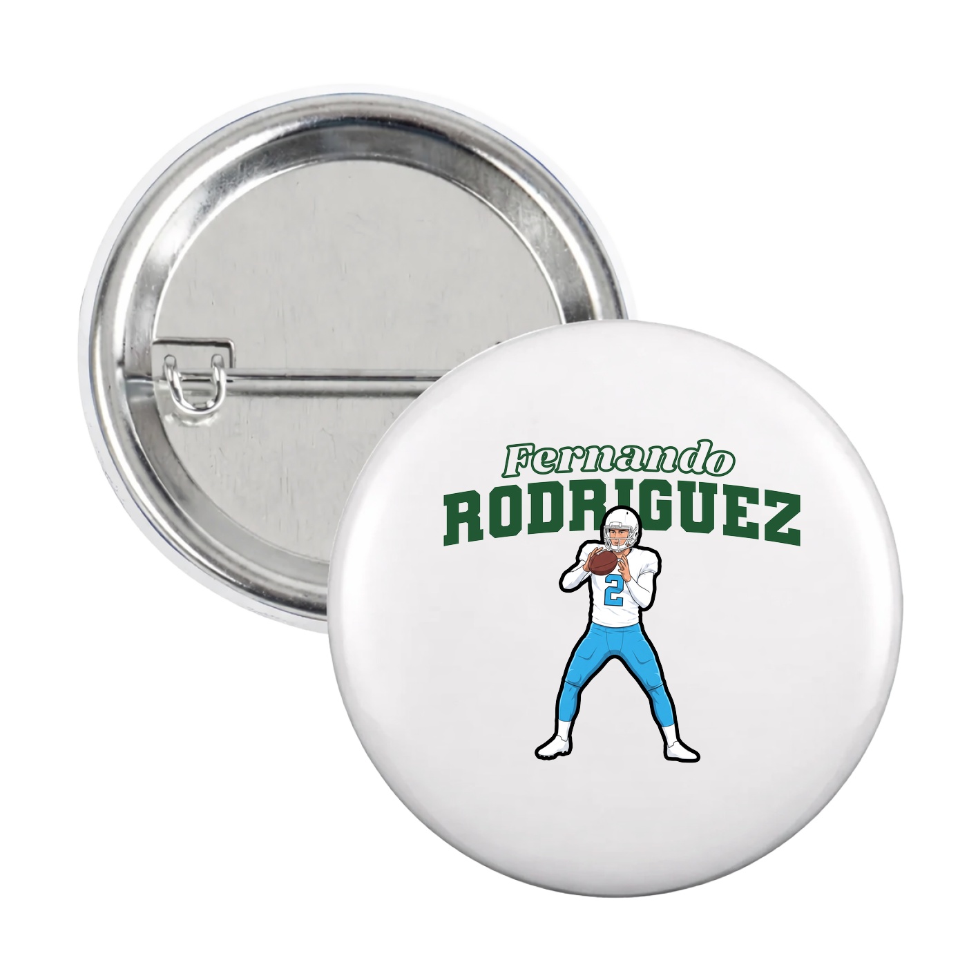 Game Day Button — Name Arch in White