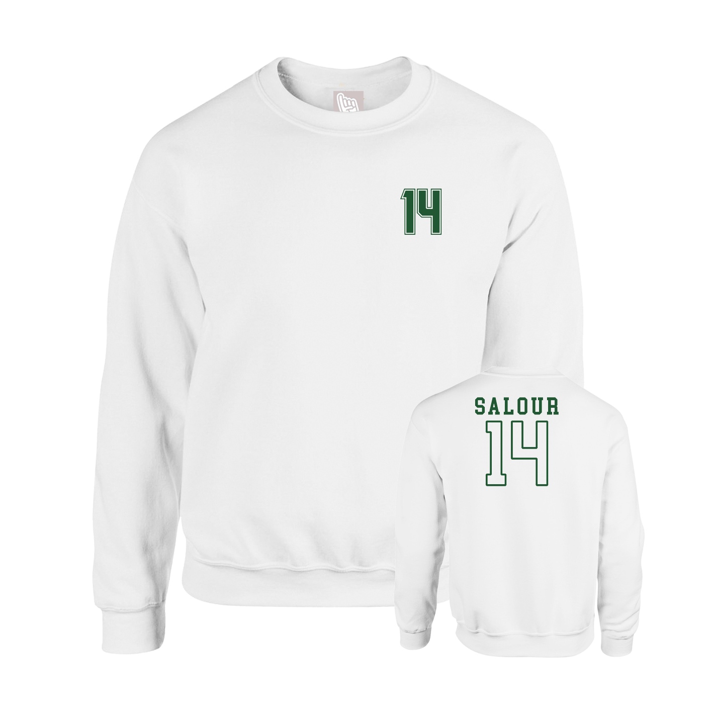 Fleece Crew — Chest Back in White